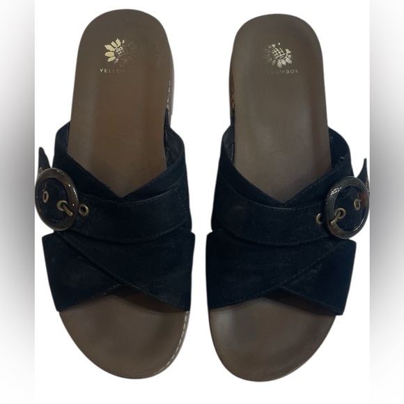 Yellow Box Shoes - YELLOWBOX Velio black slip on sandals buckles